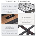 Upholstered Queen Bed Frame with Built-in Charging Station and LED Lights - Sturdy Platform Design with Heavy Metal Slats, No Box Spring Required