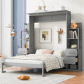 Murphy Bed with Storage Shelves Drawers and Foldable Cabinet Design