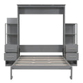 Merax Murphy Bed with Shelves, Drawers, and Integrated LED Lighting