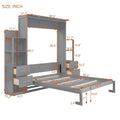 Murphy Bed with Storage Shelves Drawers and Foldable Cabinet Design