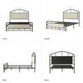 HULALA HOME Eufemia Industrial 62-Inch High Headboard Metal Platform Bed Frame