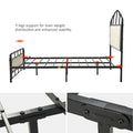 HULALA HOME Eufemia Industrial 62-Inch High Headboard Metal Platform Bed Frame