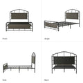 HULALA HOME Eufemia Industrial 62-Inch High Headboard Metal Platform Bed Frame