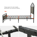 HULALA HOME Eufemia Industrial 62-Inch High Headboard Metal Platform Bed Frame