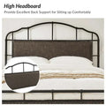 HULALA HOME Eufemia Industrial 62-Inch High Headboard Metal Platform Bed Frame