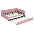 Merax Upholstered Full-Size Daybed with Trundle Feature