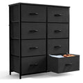 8-Drawer Tall Fabric Dresser with Wood Top and Sturdy Steel Frame - Stylish Bedroom Storage Solution