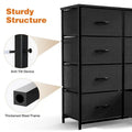 8-Drawer Tall Fabric Dresser with Wood Top and Sturdy Steel Frame - Stylish Bedroom Storage Solution