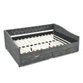 Upholstered Tufted Queen Size Daybed Sofa Bed with Storage Drawers
