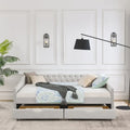 Upholstered Tufted Queen Size Daybed Sofa Bed with Storage Drawers