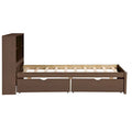 Contemporary Twin Bed Frame with USB Charging Port, Bookcase Headboard, and Dual Drawers for Bedroom or Living Room