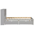 Contemporary Twin Bed Frame with USB Charging Port, Bookcase Headboard, and Dual Drawers for Bedroom or Living Room