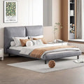 Queen-Sized Polyester Platform Bed Featuring Dual Oversized Headrests