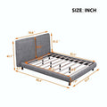 Queen-Sized Polyester Platform Bed Featuring Dual Oversized Headrests