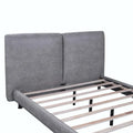 Queen-Sized Polyester Platform Bed Featuring Dual Oversized Headrests