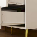 Elegant 6-Drawer Double Dresser with Gold Accents for Stylish Bedroom Storage
