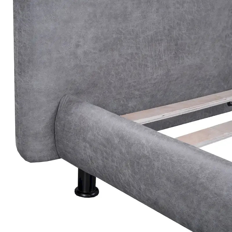 Queen Platform Bed with Dual Oversized Headrests