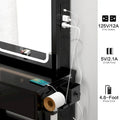 LED Mirror Makeup Vanity with Left Drawer, USB Charging Station, and Padded Stool