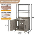 Cat Litter Box Cabinet with Shelving Storage