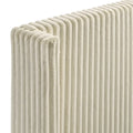 Roundhill Furniture Mavela King Size Panel Bed with Wide Wale Corduroy Upholstery