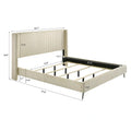 Roundhill Furniture Mavela King Size Panel Bed with Wide Wale Corduroy Upholstery
