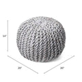 Nuloom York Classic Solid Knitted Jute Ottoman Pouf
