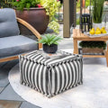 Nuloom Porto Striped Printed Ottoman Pouf for Indoor/Outdoor Use