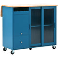 Merax Spacious Kitchen Island Cart with Adjustable Shelf and Dual Drawers