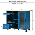 Merax Spacious Kitchen Island Cart with Adjustable Shelf and Dual Drawers