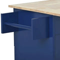 Mobile Kitchen Island on Wheels with Drop Leaf and Solid Wood Top