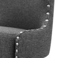 LUE BONA Set of 4 Mid-Century Modern 26-Inch Swivel Counter Stools with Faux Leather and Fabric Upholstery for Kitchen Island