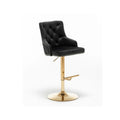 Set of 2 Adjustable Swivel Bar Stools with Gold Base by Best Master Furniture