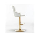 Set of 2 Adjustable Swivel Bar Stools with Gold Base by Best Master Furniture