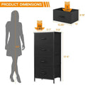 4-Drawer Fabric Dresser for Bedroom - Tall Storage Organizer for Clothing, Closet, Kids' Room, and Cabinet