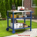 Portable Kitchen Island Grill Cart for Patios