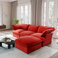 Modern L-Shaped Sectional Sofa with Chaise Ottoman - Deep and Comfortable Modular Design