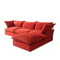 Modern L-Shaped Sectional Sofa with Chaise Ottoman - Deep and Comfortable Modular Design