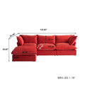 Modern L-Shaped Sectional Sofa with Chaise Ottoman - Deep and Comfortable Modular Design