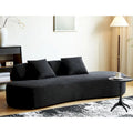 90.2-Inch Curved Velvet Half Moon Sofa for Living Room