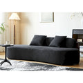 90.2-Inch Curved Velvet Half Moon Sofa for Living Room