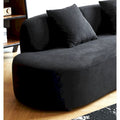 90.2-Inch Curved Velvet Half Moon Sofa for Living Room