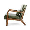 Glitzhome Set of 2 Mid-Century Modern PU Leather Accent Chairs - 30.75H with Cushions (25.75W x 33.75D)