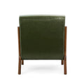 Glitzhome Set of 2 Mid-Century Modern PU Leather Accent Chairs - 30.75H with Cushions (25.75W x 33.75D)