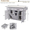 Kitchen Island with Built-In Trash Can Storage and Drop Leaf Cart