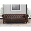 Hydeline Alton Bay Top Grain Leather Chesterfield Sofa and Loveseat Set
