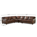 Hydeline Belfast L-Shaped Sectional Sofa in Top Grain Leather