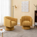 SEYNAR Set of 2 Modern Glam Velvet Upholstered Round Swivel Accent Barrel Chairs