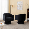 SEYNAR Set of 2 Modern Glam Velvet Upholstered Round Swivel Accent Barrel Chairs