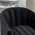 SEYNAR Set of 2 Modern Glam Velvet Upholstered Round Swivel Accent Barrel Chairs