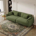 86.6" Contemporary Teddy Velvet Triple Sofa with 4 Cushions and Metal Legs
